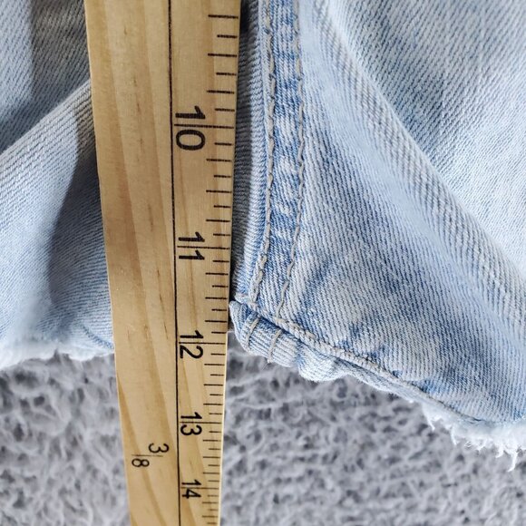 No Boundaries Overalls Womens XXL 19 Blue Distressed Denim Shorts Shortalls - Picture 8 of 12